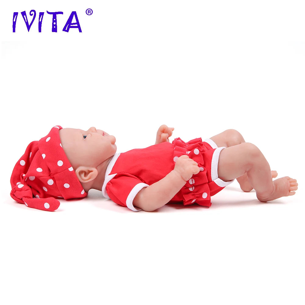 IVITA  Full Body Silicone Bebe Reborn Doll, Soft Lifelike Baby, DIY Blank Toys Realistic Girl Baby Dolls for Children