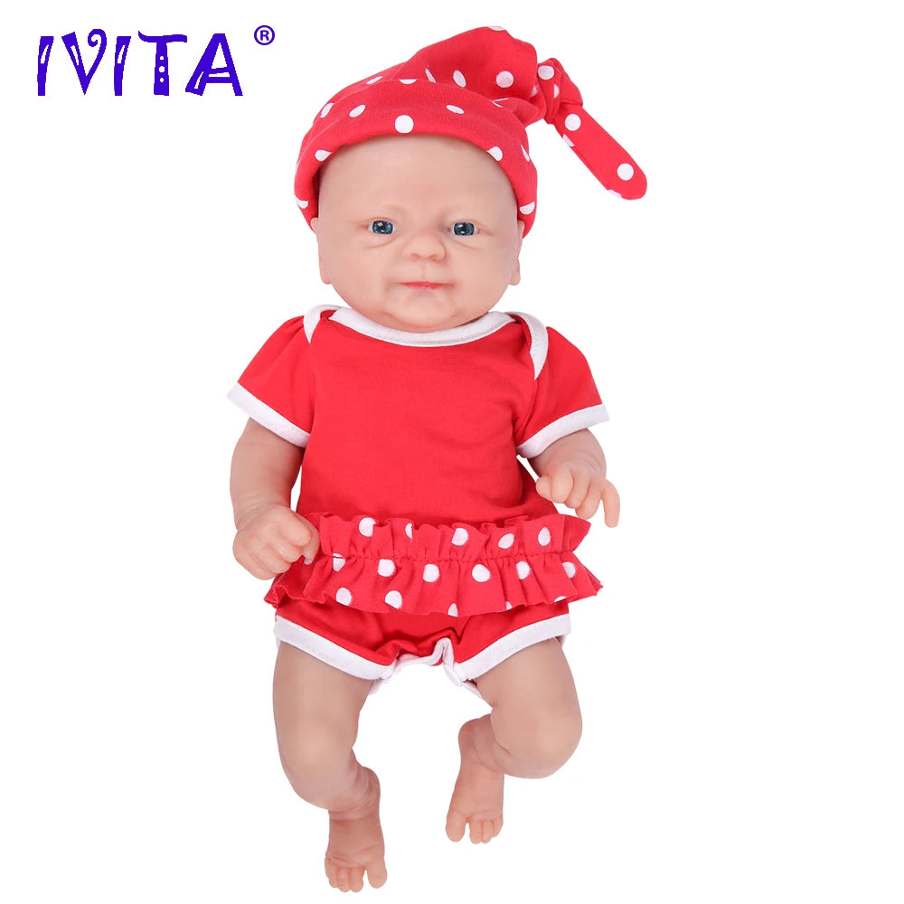 IVITA  Full Body Silicone Bebe Reborn Doll, Soft Lifelike Baby, DIY Blank Toys Realistic Girl Baby Dolls for Children