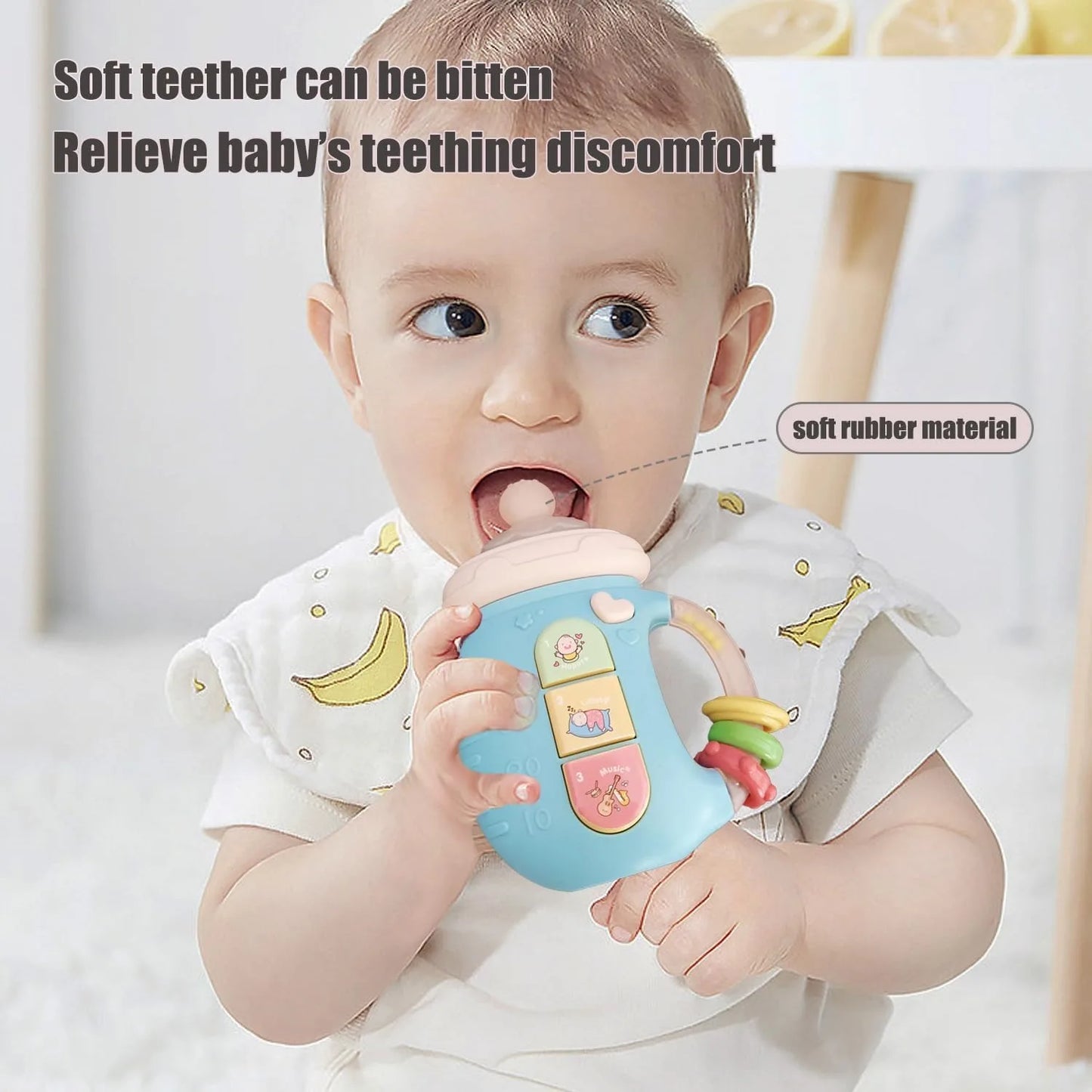 Baby 18M+Cute Bottle Illuminates Music Baby Ringing Soothing Toy Early Learning Education Toy Girl Baby Boy Birthday Gift Toy