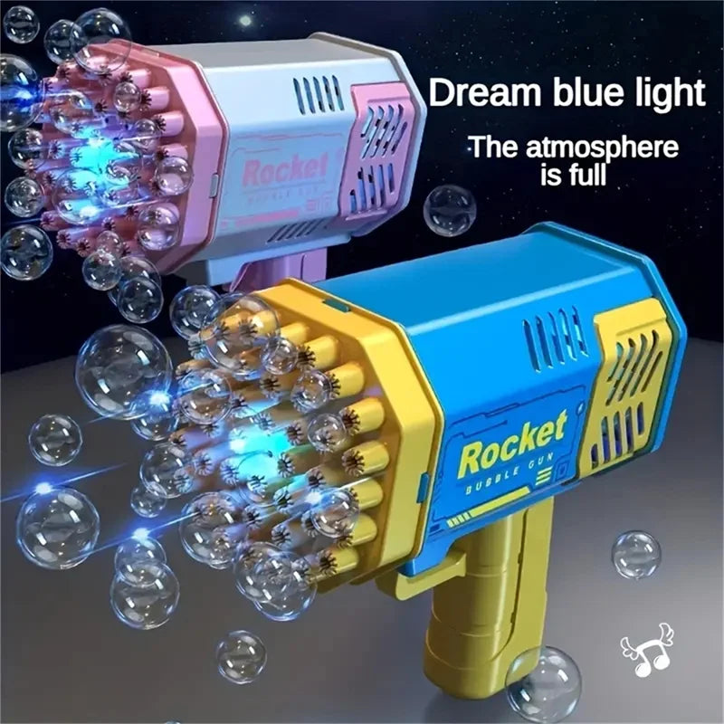 40 Hole Rocket Launcher Handheld Portable Electric Automatic Bubble Gun Party Birthday Gift