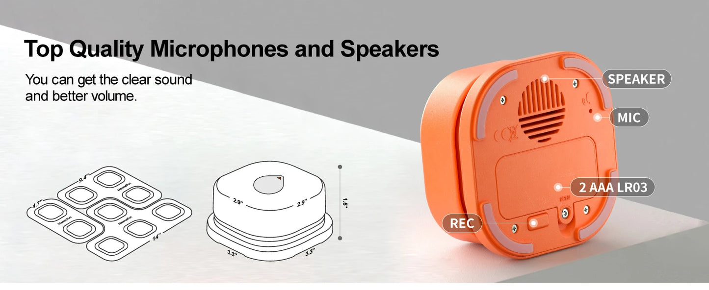 Mewoofun Dog Buttons with Rubber Mat Recordable Dog Talking Buttons Set Communication Starter Pack Dog Training Speaking Buttons