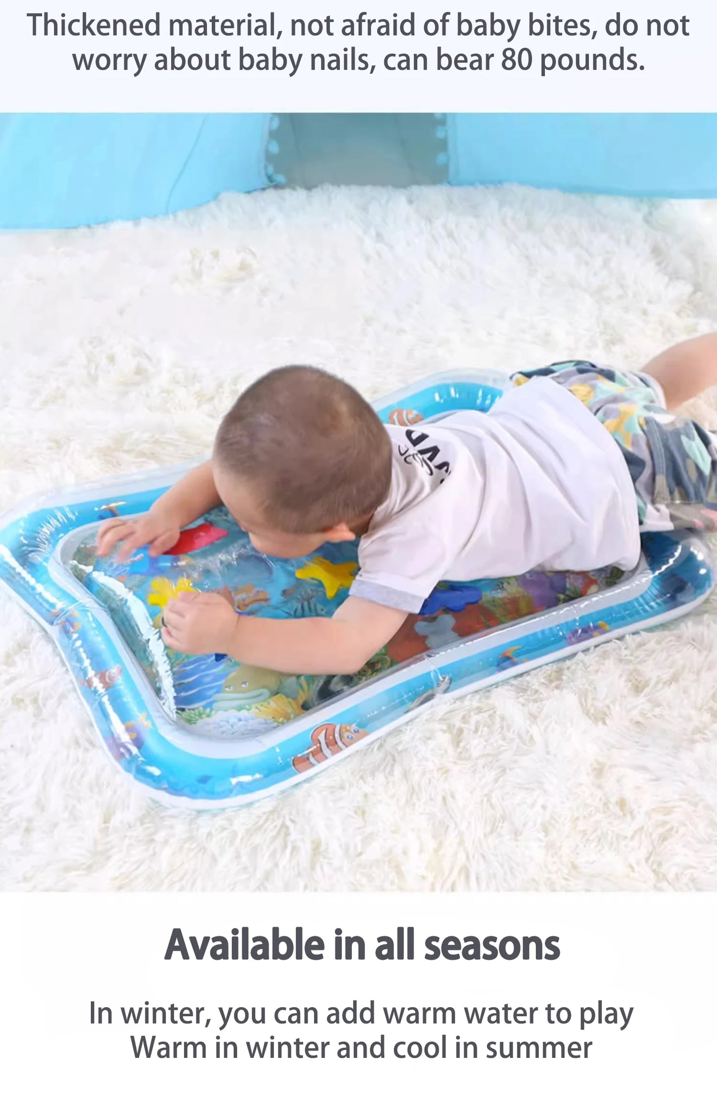Tummy Time Water Play Mat   Inflatable Cushion 
 Baby Water Play Mat for Infants and Toddlers