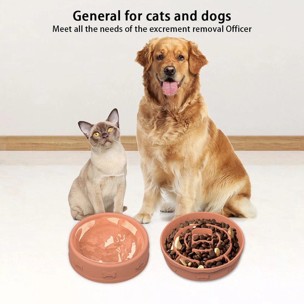 2-in-1 Pets Silicone, 10 Degree Tilted Multifunctional Portable Double-sided Food Water Bowls
