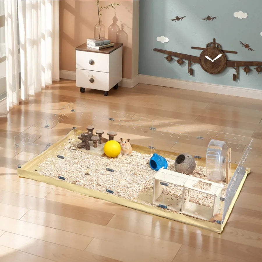 Small acrylic animal encloser with Waterproof Kraft Paper Bottom