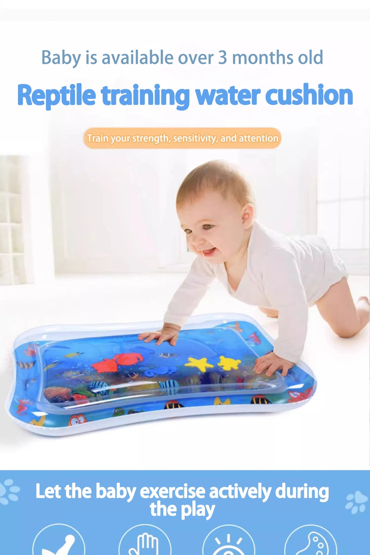Tummy Time Water Play Mat   Inflatable Cushion 
 Baby Water Play Mat for Infants and Toddlers