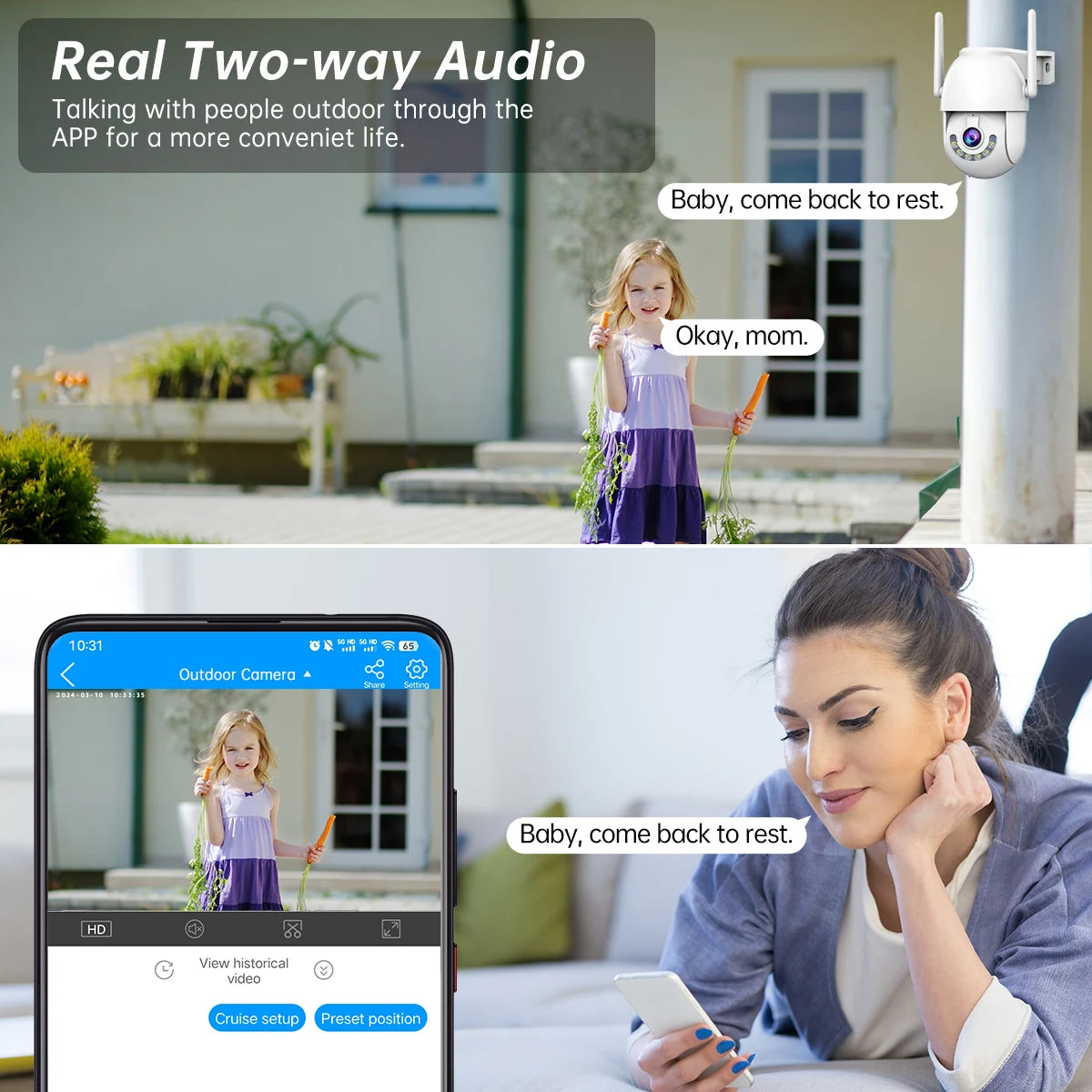 JOOAN 3MP PTZ WiFi IP Camera Outdoor 5X Digital Zoom Auto Tracking Wireless Camera