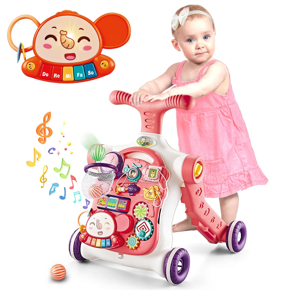 Sit-to-Stand Learning Scooter, Toy with Music for Kids