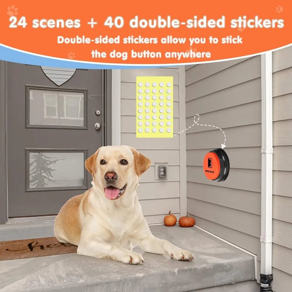Dog Buttons for Communication,Talking Buttons for Dogs,8 Recordable Sound Buttons + 24 Scene Patterns + 1 Dog Button Mat+ 16 AAA
