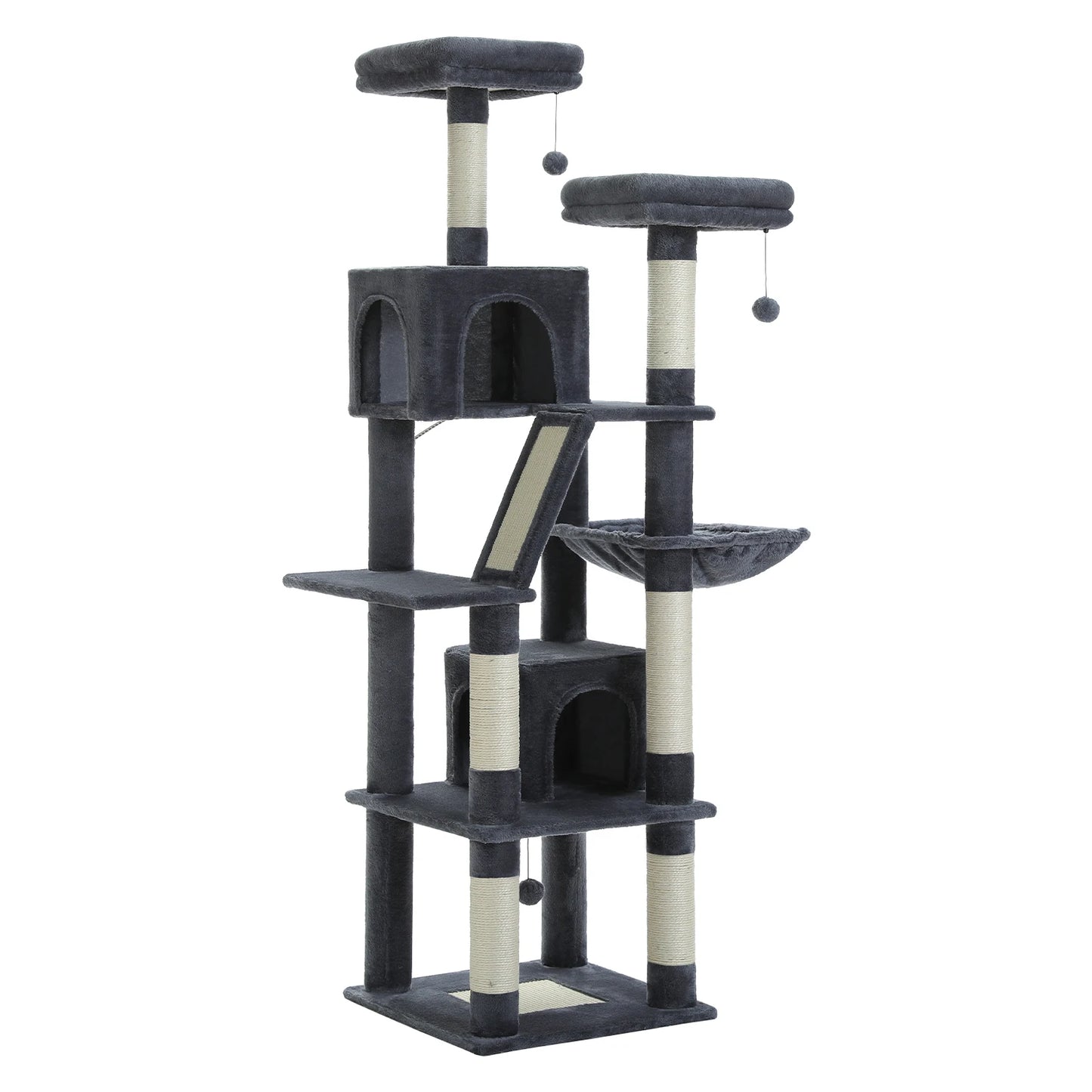 Large Cat Tree Tall Cat Tower for Indoor Cats Multi-Level Plush Cat Condo with Scratching Posts Scratching Boards