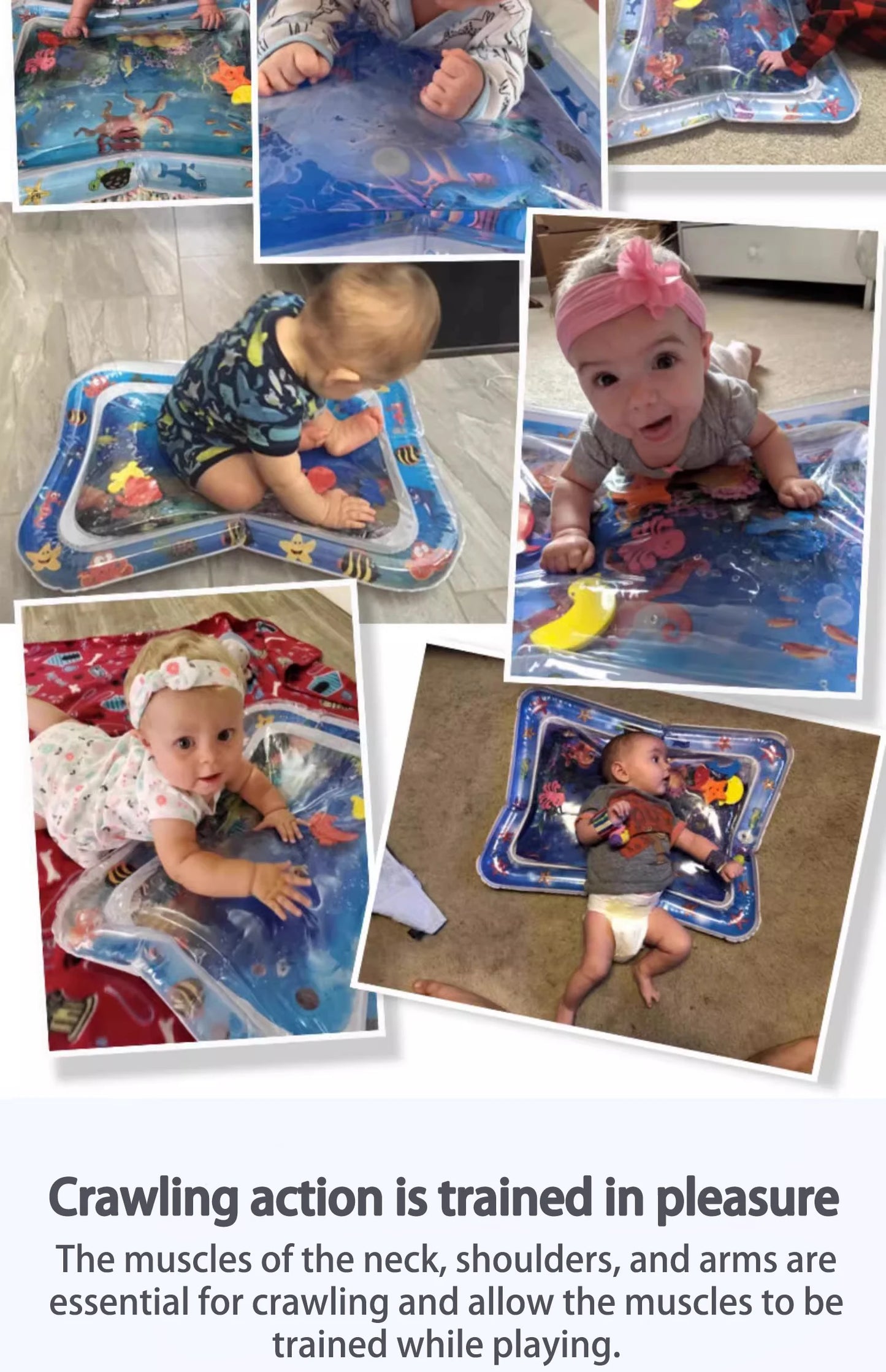 Tummy Time Water Play Mat   Inflatable Cushion 
 Baby Water Play Mat for Infants and Toddlers