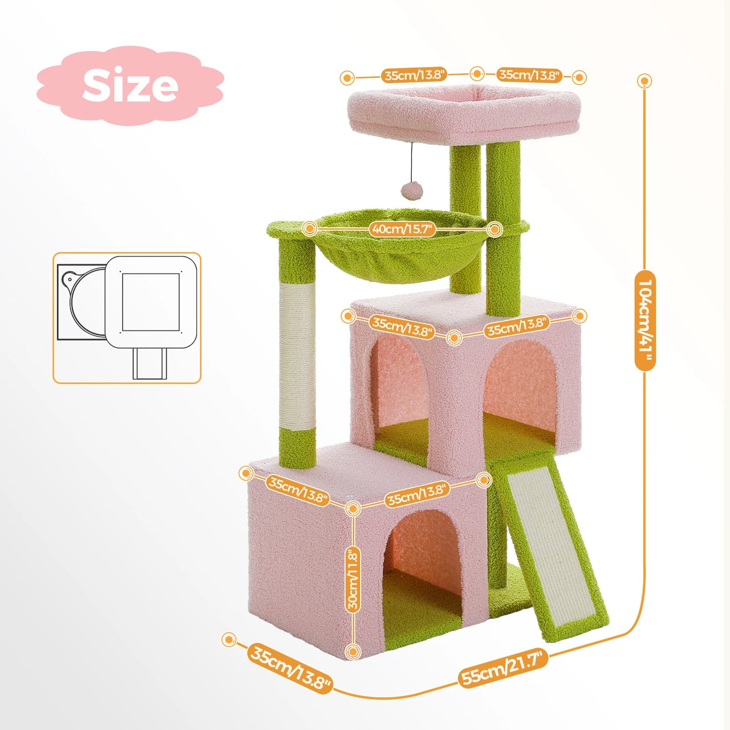 Large Cat Tree for Indoor Cats Multi-Level Cat Tower with Spacious Condos Scratching Pad Kitten House Accessories Cat Toys