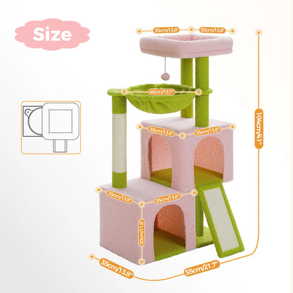 Large Cat Tree for Indoor Cats Multi-Level Cat Tower with Spacious Condos Scratching Pad Kitten House Accessories Cat Toys