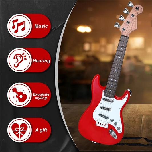 Children's guitar toys, 4-string children's electric guitar instruments, portable electronic musical instrument toys