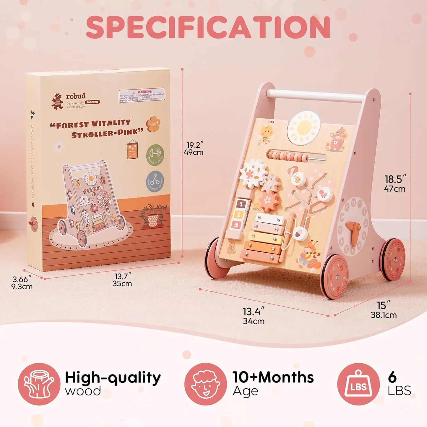 Little Learning Steps, Standing Baby/Toddler Walker Activity Center