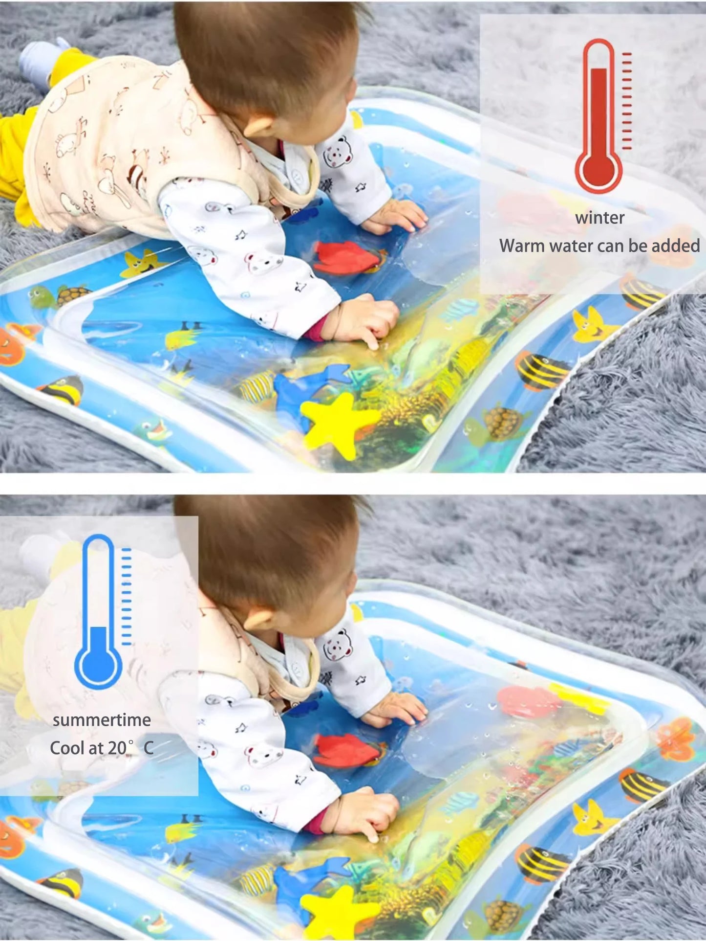 Tummy Time Water Play Mat   Inflatable Cushion 
 Baby Water Play Mat for Infants and Toddlers