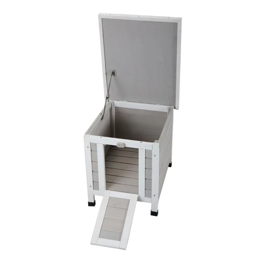 Modern Wooden Outdoor Retreat House with Openable Roof for Small Pets Weatherproof