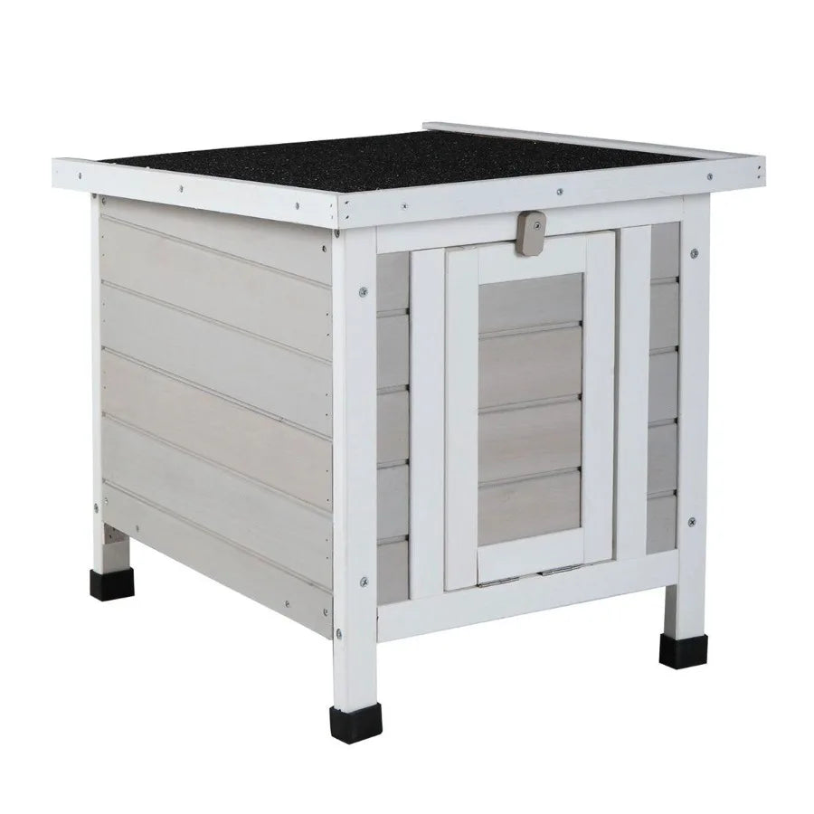 Modern Wooden Outdoor Retreat House with Openable Roof for Small Pets Weatherproof