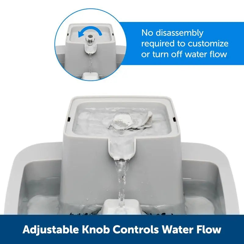 2 Gallon Pet Water Fountain for Cats Dogs Automatic Drinking Bowl with Carbon Foam Filter Adjustable Flow Hydration Pump