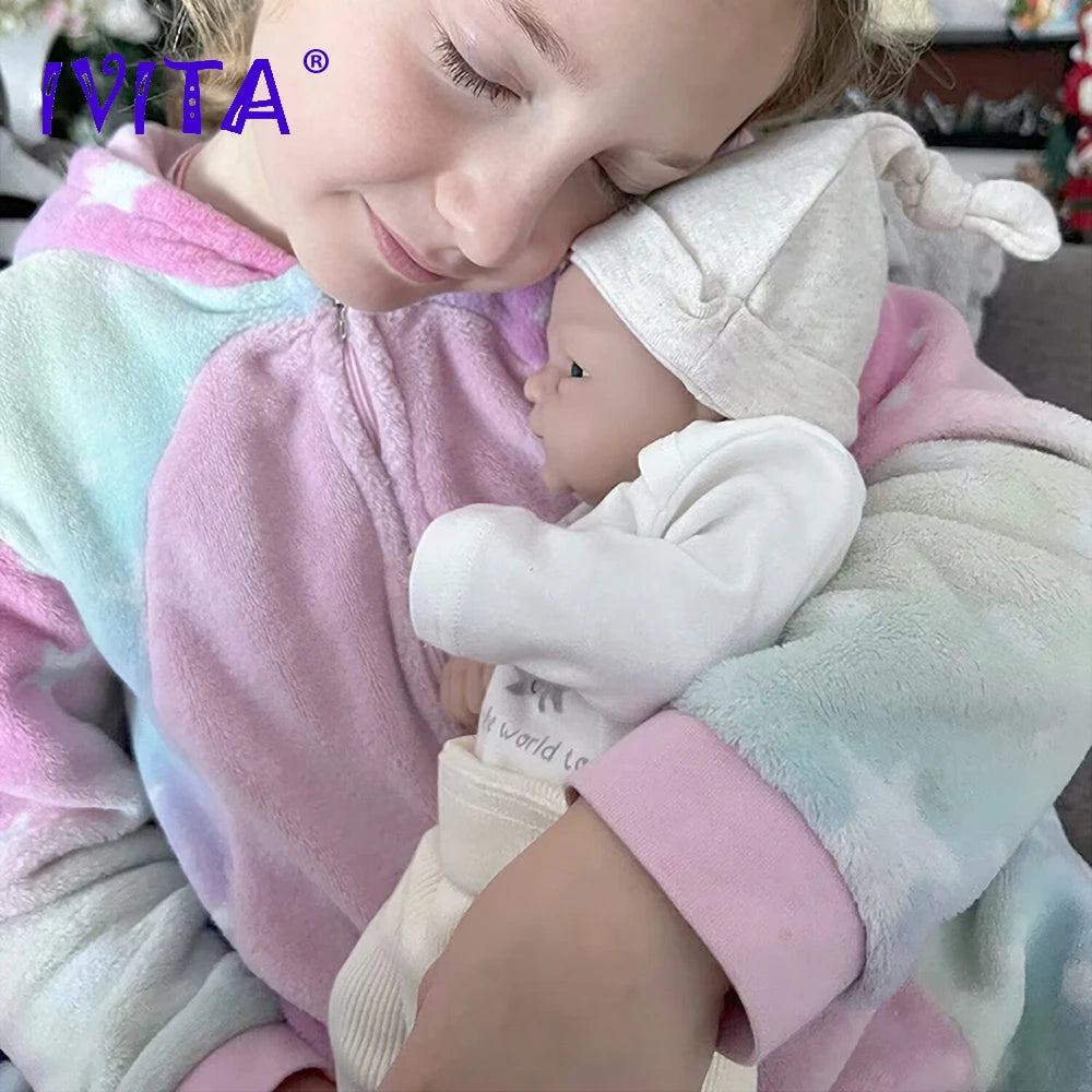 IVITA  Full Body Silicone Bebe Reborn Doll, Soft Lifelike Baby, DIY Blank Toys Realistic Girl Baby Dolls for Children