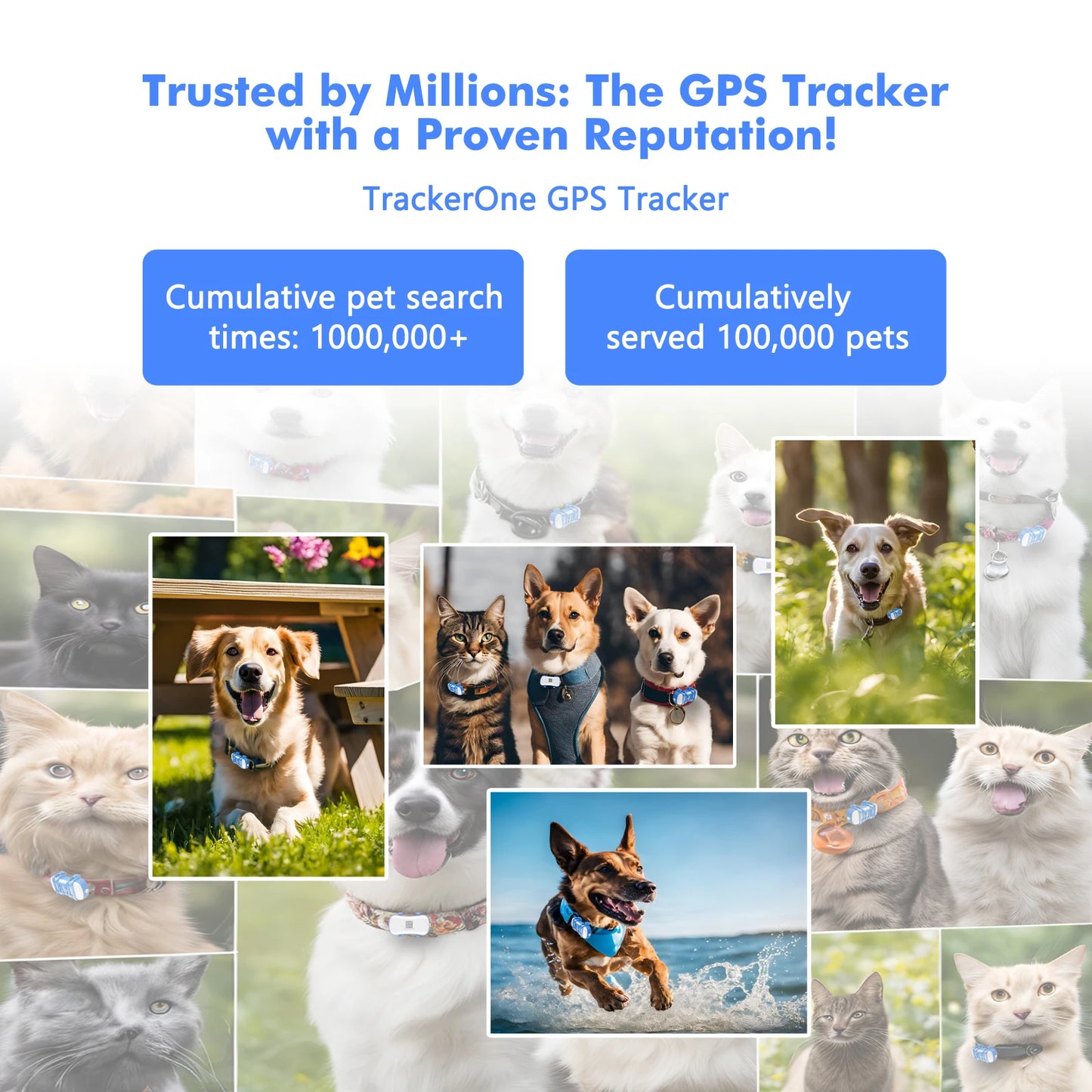 ‌4G Dog Cat GPS Tracker for Pets - Waterproof Smart Locator with App, Live Tracking & Light/Sound Search with Subscription